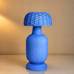 2222 Modern Blue Textured Table Lamp | Decorative Woven Accent Lamp