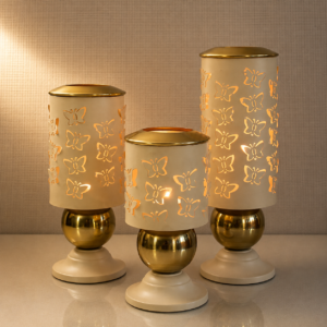 Butterfly Cutout Metal Table Lamp Set | Decorative Ambient Bedside Lamps