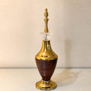 ChatGPT Image Aug 10, 2026, 10_17_07 PM Gold & Wood Decorative Urn with Crystal Accent