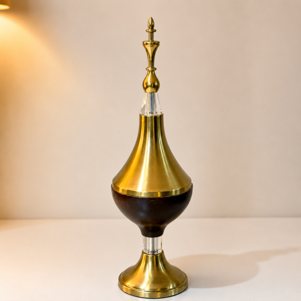 Gold & Wood Decorative Finial Accent Piece