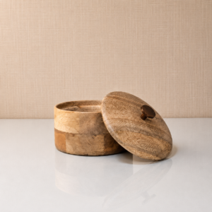 Natural Wooden Storage Box with Lid