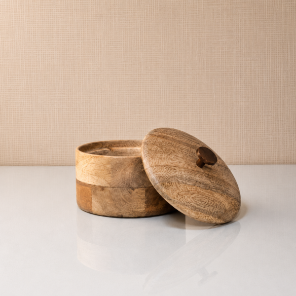 Natural Wooden Storage Box with Lid