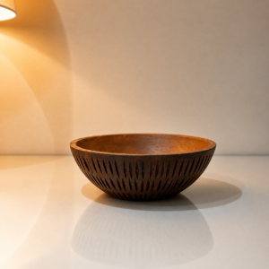 ChatGPT Image Aug 8, 2026, 06_30_40 PM Handcrafted Wooden Bowl with Intricate Cutwork Design