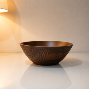 ChatGPT Image Aug 8, 2026, 06_35_39 PM Handcrafted Wooden Bowl with Carved Textured Finish