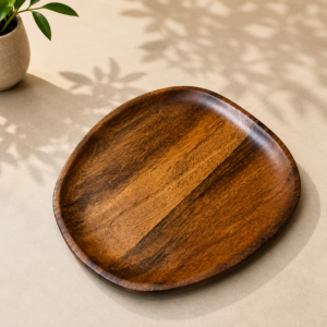 ChatGPT Image Aug 8, 2026, 06_56_26 PM Handcrafted Wooden Decorative Tray with Rich Brown Wood Grain