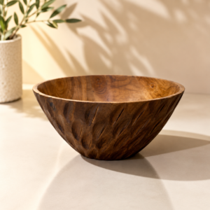 ChatGPT Image Aug 8, 2026, 09_36_34 PM Handcrafted Wooden Decorative Bowl with Natural Wood Grain