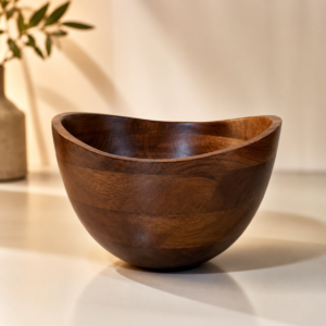 ChatGPT Image Aug 8, 2026, 09_37_21 PM Handcrafted Wooden Decorative Bowl in Rich Natural Brown Finish