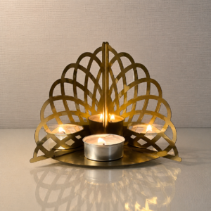 ChatGPT Image Aug 9, 2026, 06_33_17 AM Golden Metal Tealight Candle Holder with Decorative Arch Design
